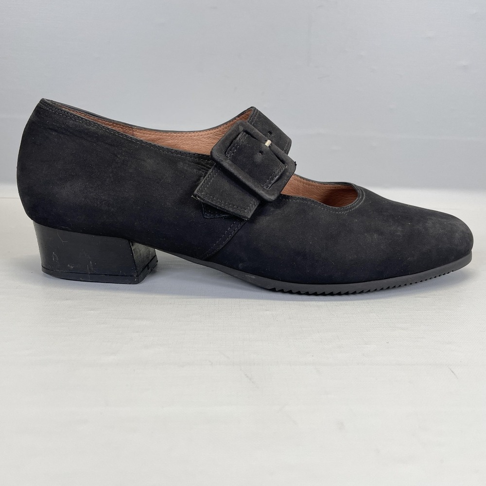 BeautiFeel Mary Jane Shoes Womens Size 40 Black Leather Buckle Strap Comfort